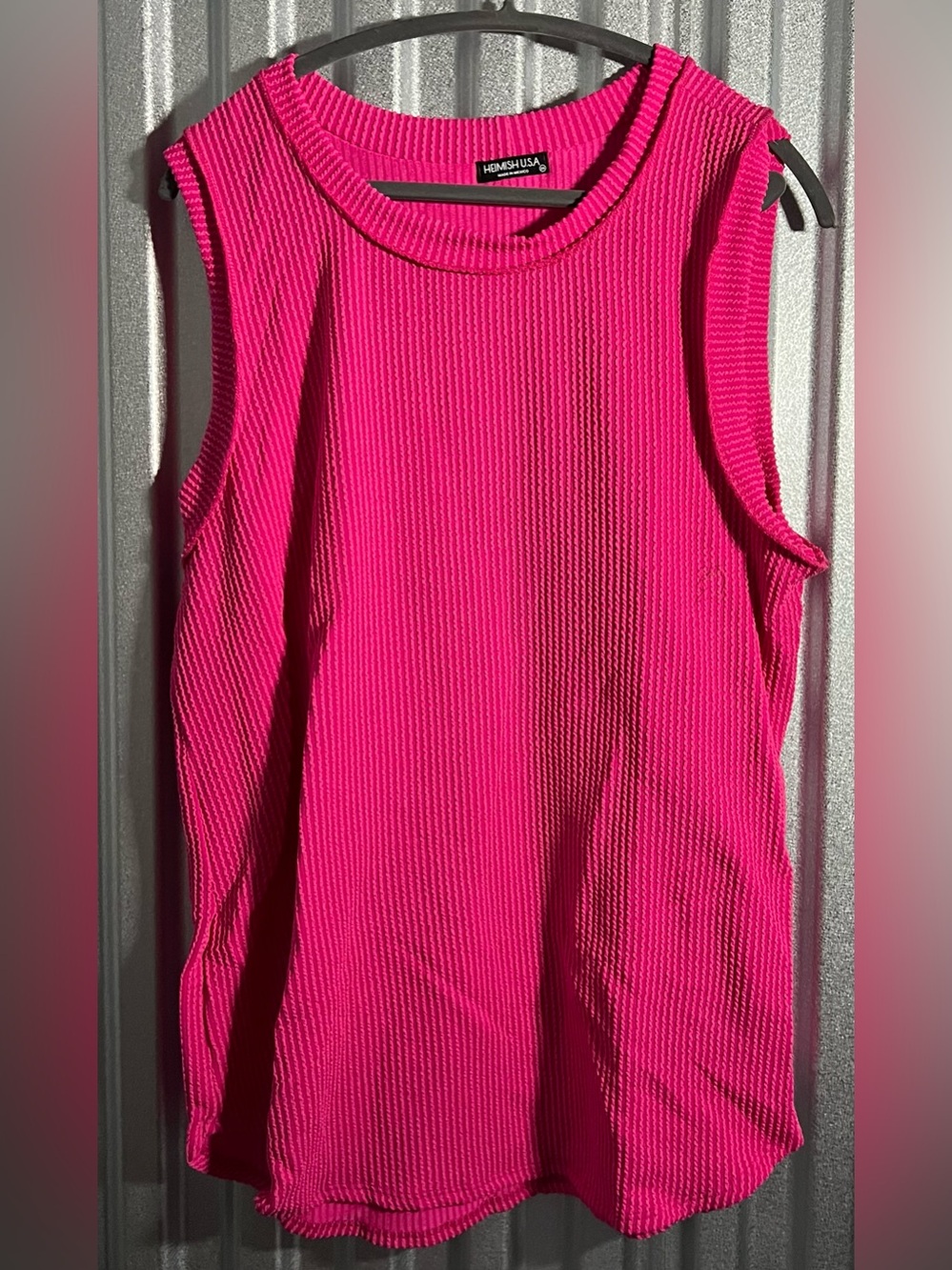 HEIMISH USA Hot Pink Ribbed Sleeveless Tank NWOT. 3X